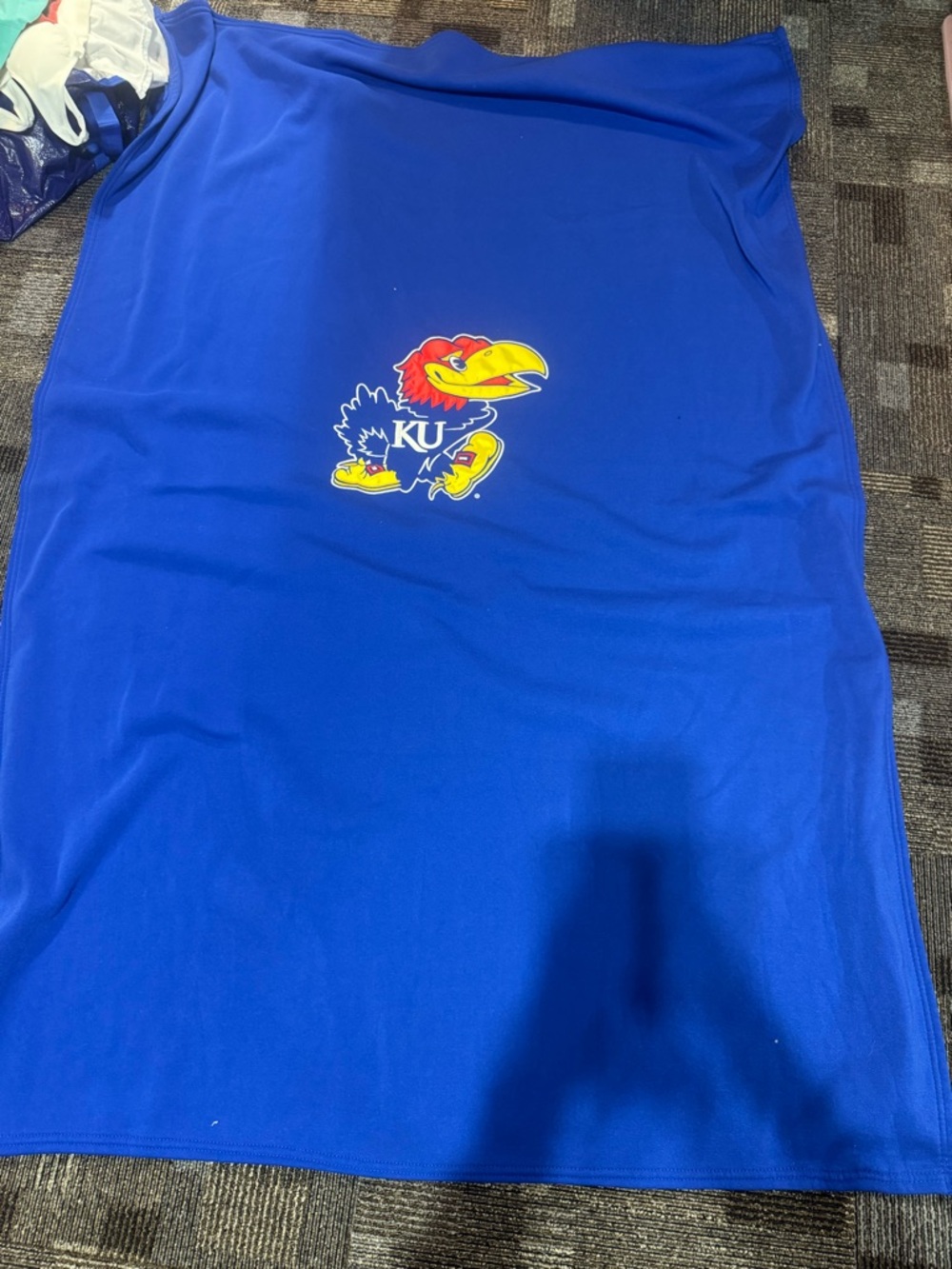 Kansas Jayhawks Royal Blue Throw Blanket with KU Logo
